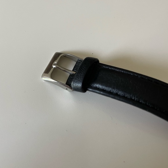 Anne Klein black and silver leather wristwatch with diamonds - Picture 4 of 6